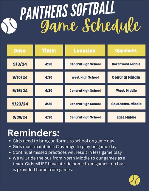 game schedule